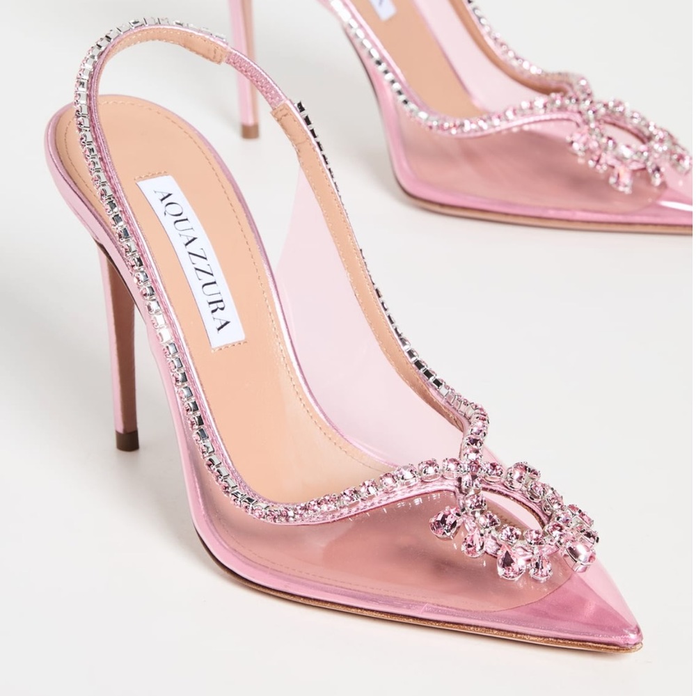 Aquazzura Seduction 105 Crystal Slingback Pumps